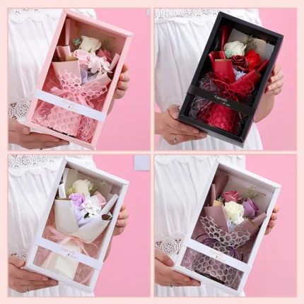Soap Rose Bundle Gift Box for Girls Valentine's Day Teacher's Day Gift Suitable for Party Housewives Birthday Graduation Gift